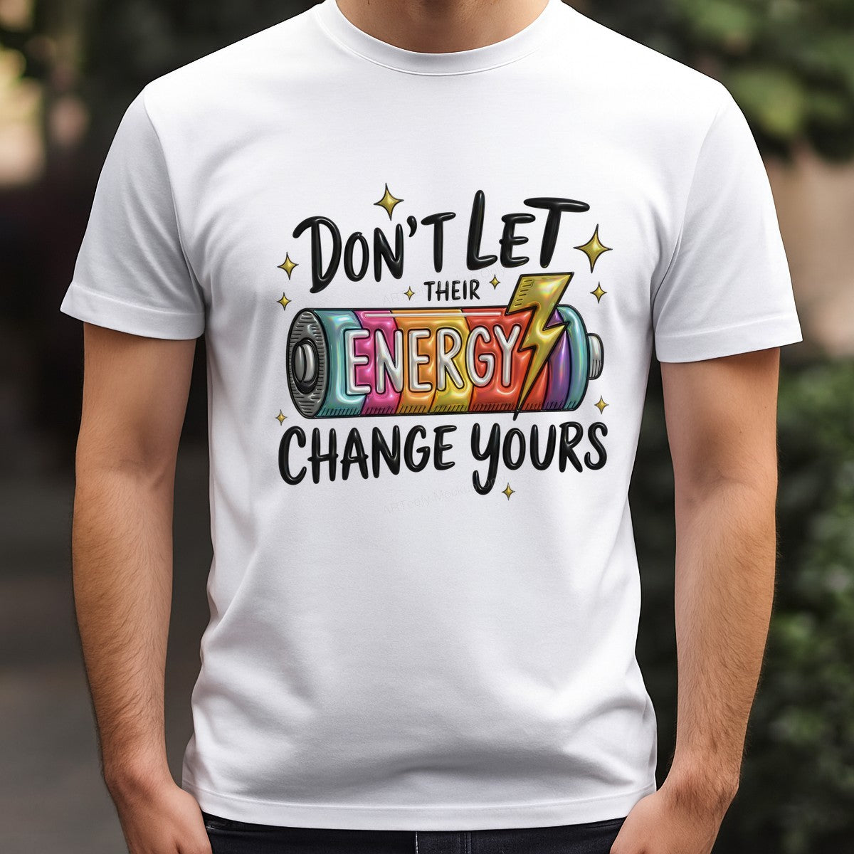 DTF Heat Transfer Iron On Sticker Iron On Heat Transfers Colorful Battery Design Motivational Quotes for T Shirts Hoodies Clearance - 3