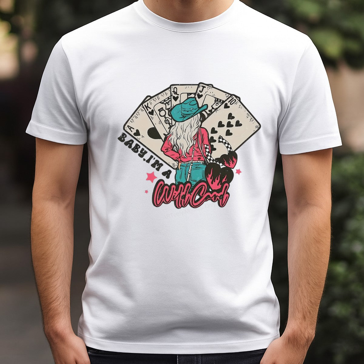 DTF Heat Transfer Iron On Sticker Iron On Heat Transfers Western Cowgirl Style Playing Cards Design for T Shirts Jackets Clearance - 3