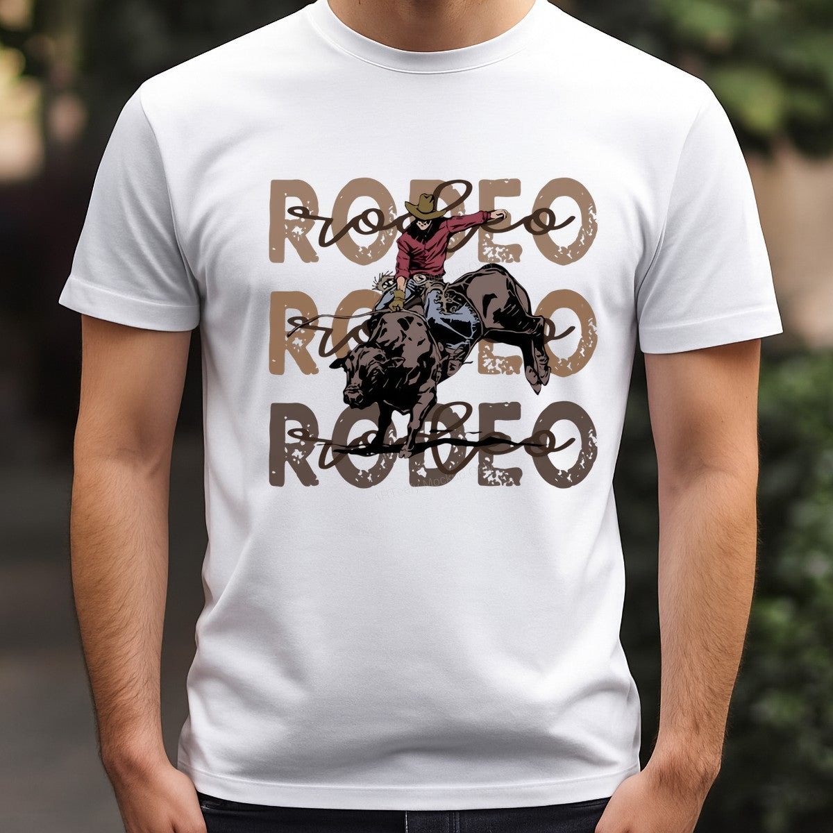 DTF Heat Transfer Iron On Sticker Iron On Heat Transfers Western Rodeo Bull Rider Design for T Shirts Hoodies Local Warehouse - 3