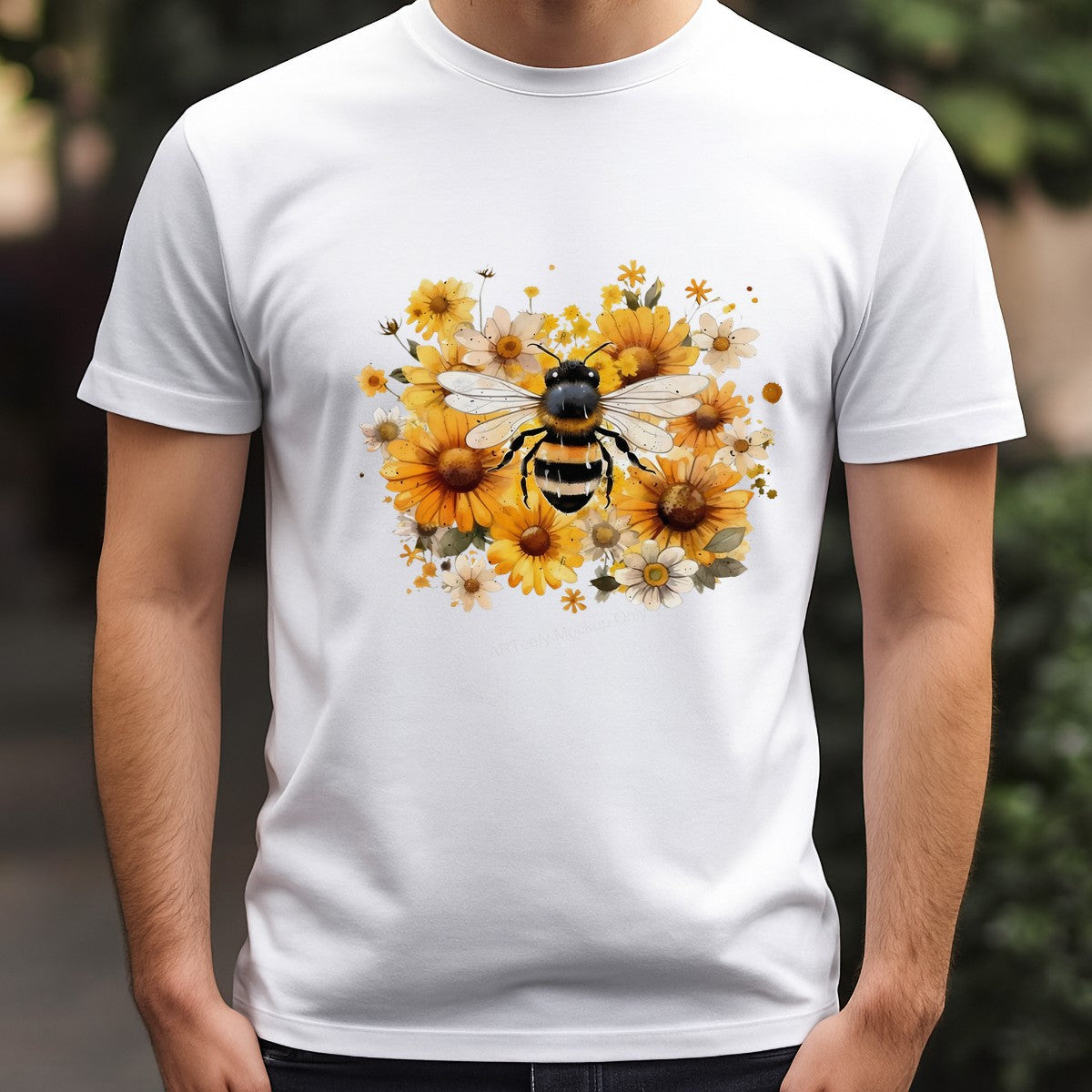 DTF Heat Transfer Iron On Sticker Iron On Heat Transfers Bumblebee and Floral Design for T Shirts Hoodies Fall Seasonal Clearance - 3
