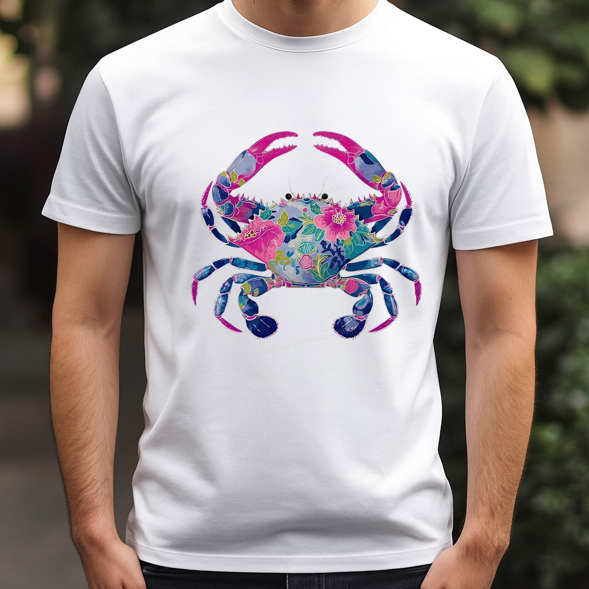 DTF Heat Transfer Iron On Sticker Iron On Heat Transfers Colorful Floral Crab Design for T Shirts Beachwear Summer Fashion Clearance - 3