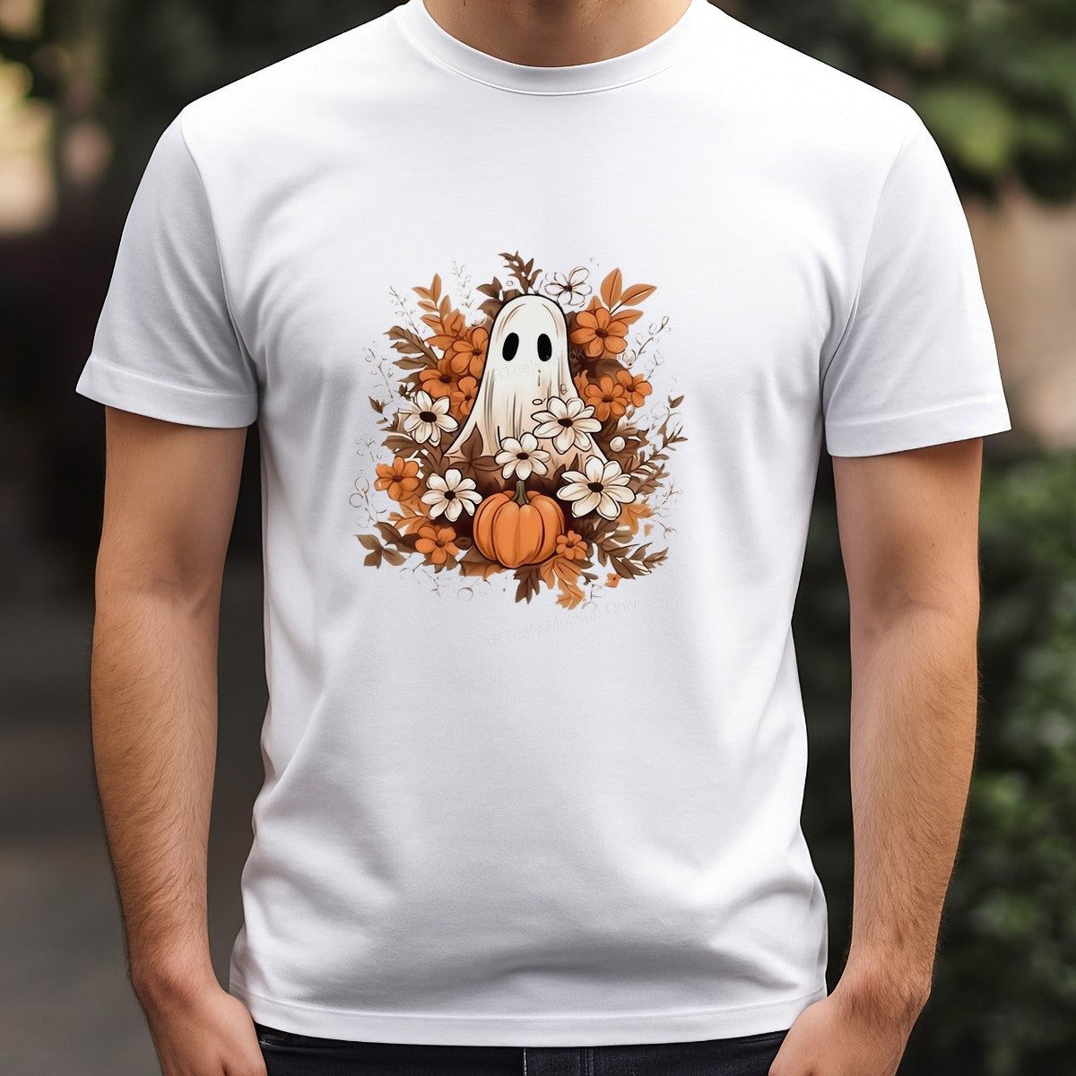 DTF Heat Transfer Iron On Sticker Iron On Heat Transfers Ghost Pumpkin Floral Design Halloween Decorations Clearance Local Warehouse - 3