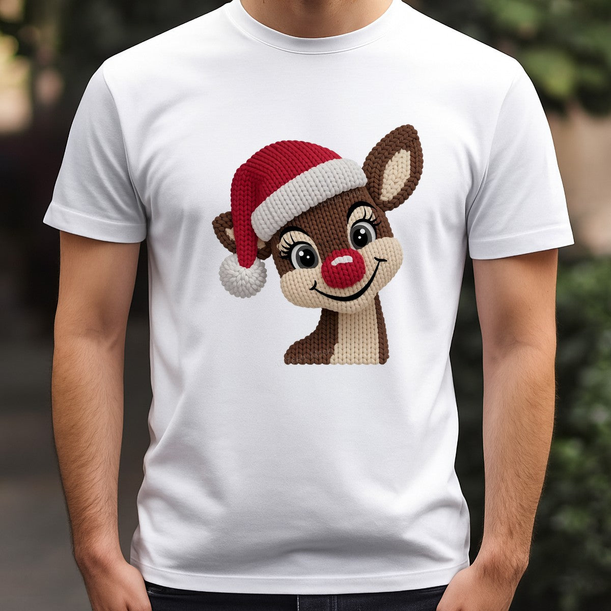 DTF Heat Transfer Iron On Sticker Iron On Heat Transfers Festive Reindeer Knitted Design for Christmas Decorations Clearance - 3