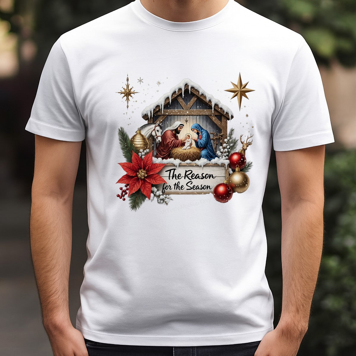 DTF Heat Transfer Iron On Sticker Iron On Heat Transfers Nativity Scene Design Christmas Holiday Apparel Local Warehouse - 3