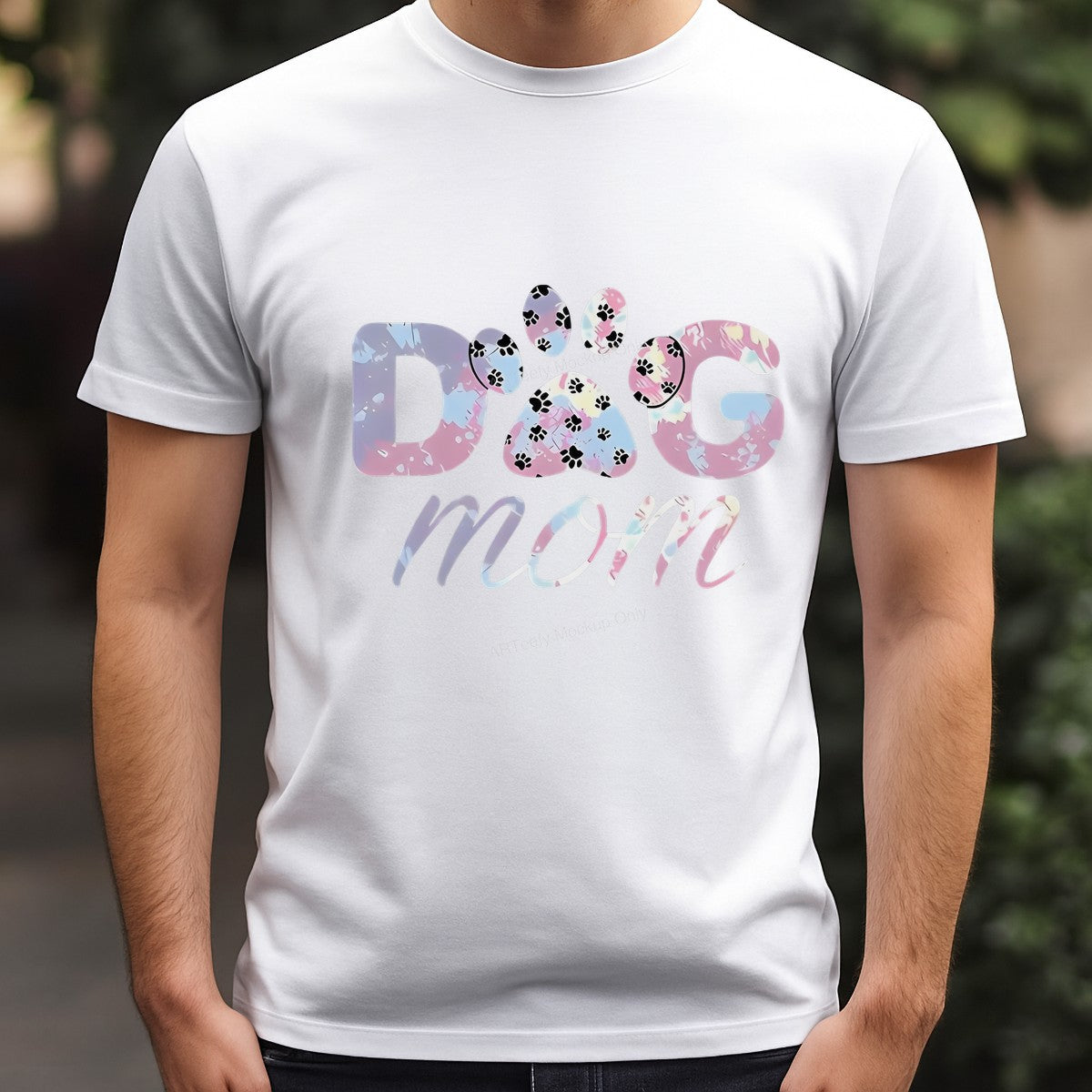 DTF Heat Transfer Iron On Sticker Iron On Heat Transfers Dog Mom Tie Dye Style Paw Print Design for Casual Wear T Shirts Hoodies - 3