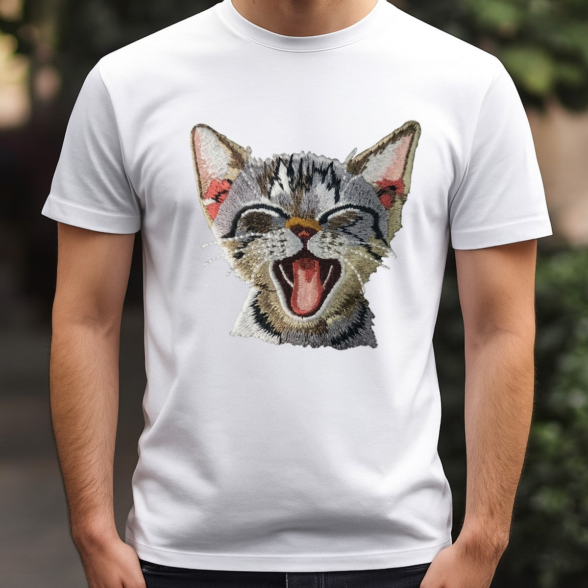 DTF Heat Transfer Iron On Sticker Iron On Heat Transfers Cute Cat Embroidery Style for Apparel Bags Jackets Local Warehouse - 3