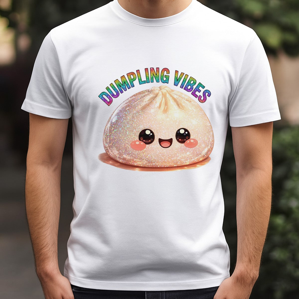 DTF Transfer Dumpling Vibes Kawaii Glitter Dumpling Graphic for T Shirts Hoodies and Tote Bags - 3