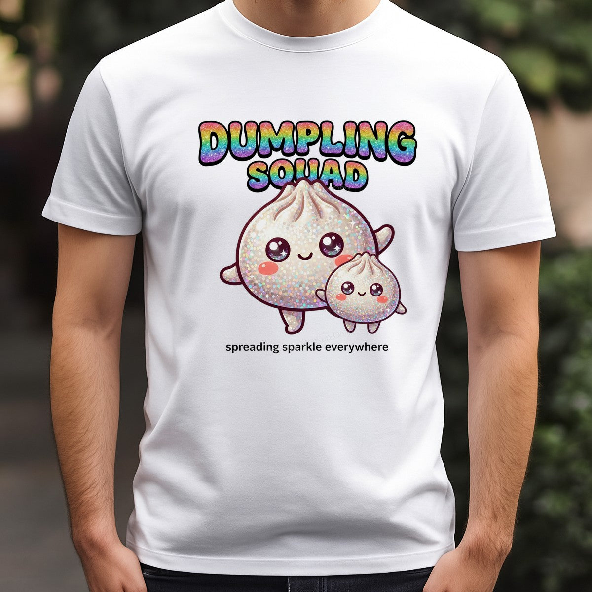 DTF Transfer Dumpling Squad Glitter Kawaii Dumplings Graphic for T Shirts Hoodies and Tote Bags - 3
