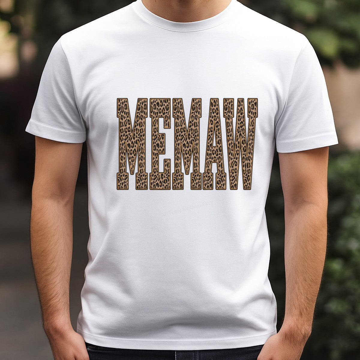 DTF Transfer MEMAW Leopard Print Block Letter Graphic for T Shirts Hoodies and Gifts - 3