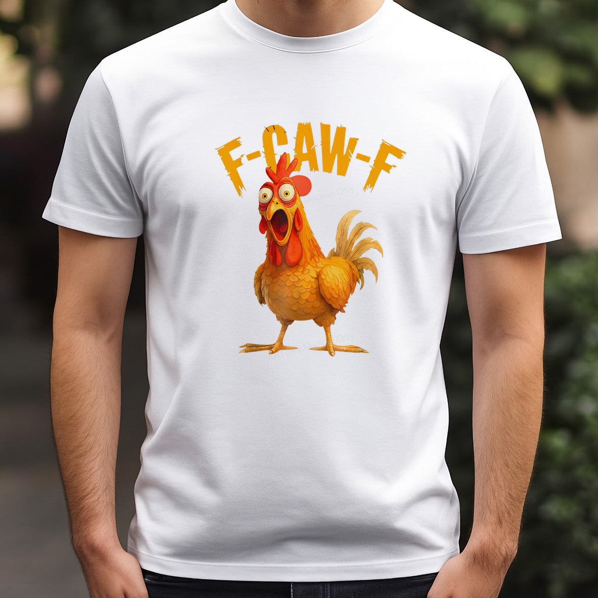 Funny Graphic Transfer F-Caw-F Screaming Chicken Cartoon Design for T Shirts Hoodies and Gifts - 3
