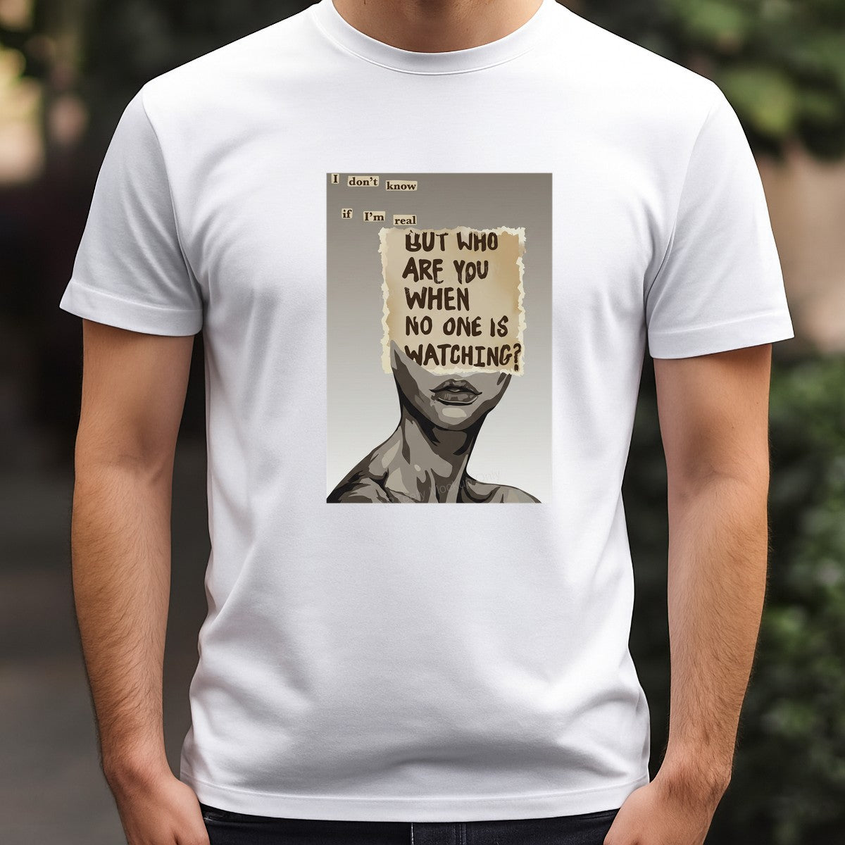 DTF Transfer Who Are You When No One Is Watching Quote Abstract Face Graphic for T Shirts Hoodies and Tote Bags - 3
