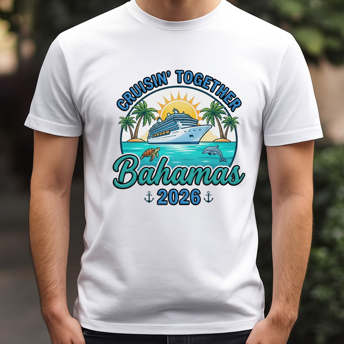 DTF Transfer Cruisin’ Together Bahamas 2026 Cruise Ship Graphic for T Shirts Hoodies and Family Vacation Shirts - 3