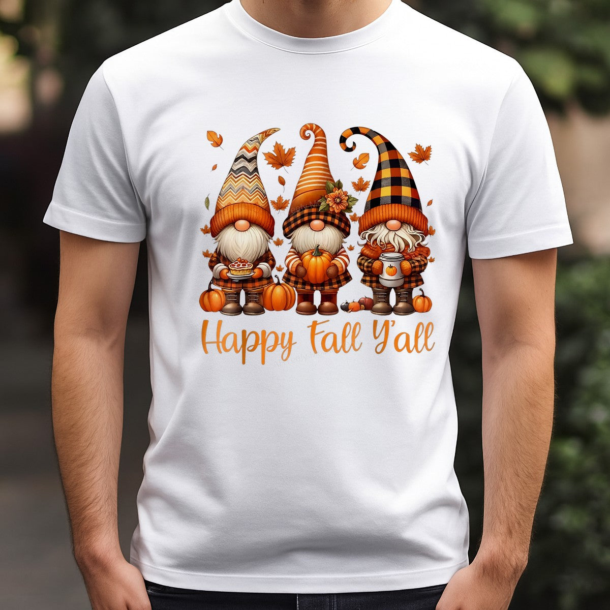 DTF Heat Transfer Happy Fall Y’all Autumn Gnomes Pumpkin Graphic for T Shirts Hoodies and Tote Bags - 3