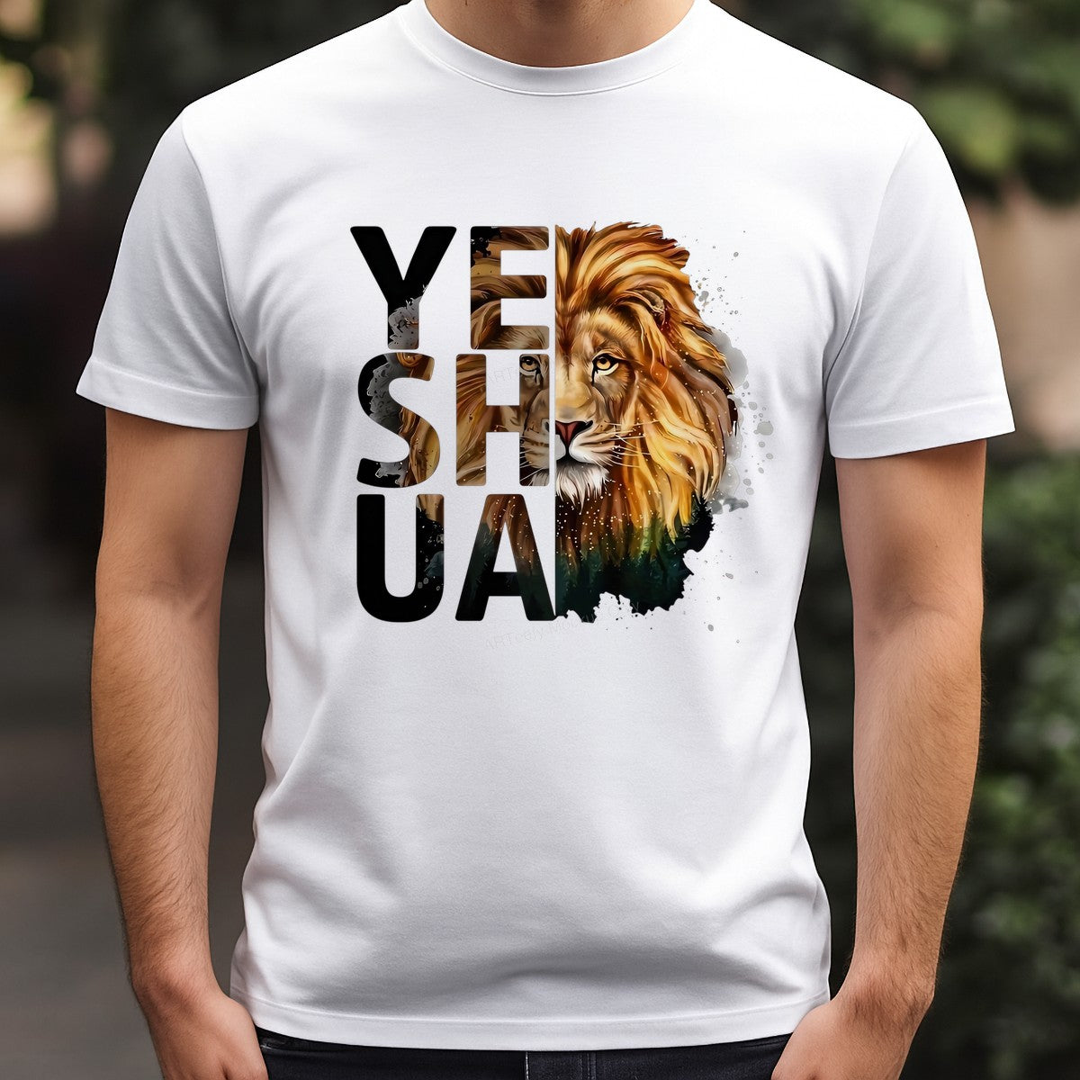 Christian Heat Transfer Yeshua Lion of Judah Watercolor Graphic for T Shirts Hoodies and Christian Apparel - 3