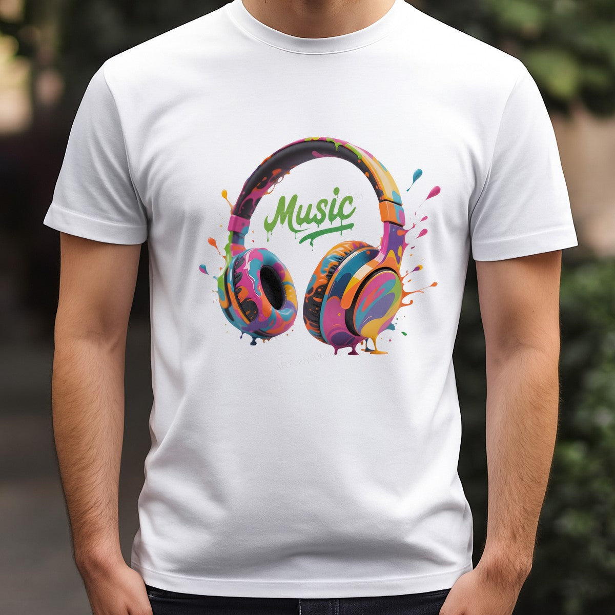 DTF Transfer Colorful Headphones Music Splash Graphic for T Shirts Hoodies and Tote Bags - 3