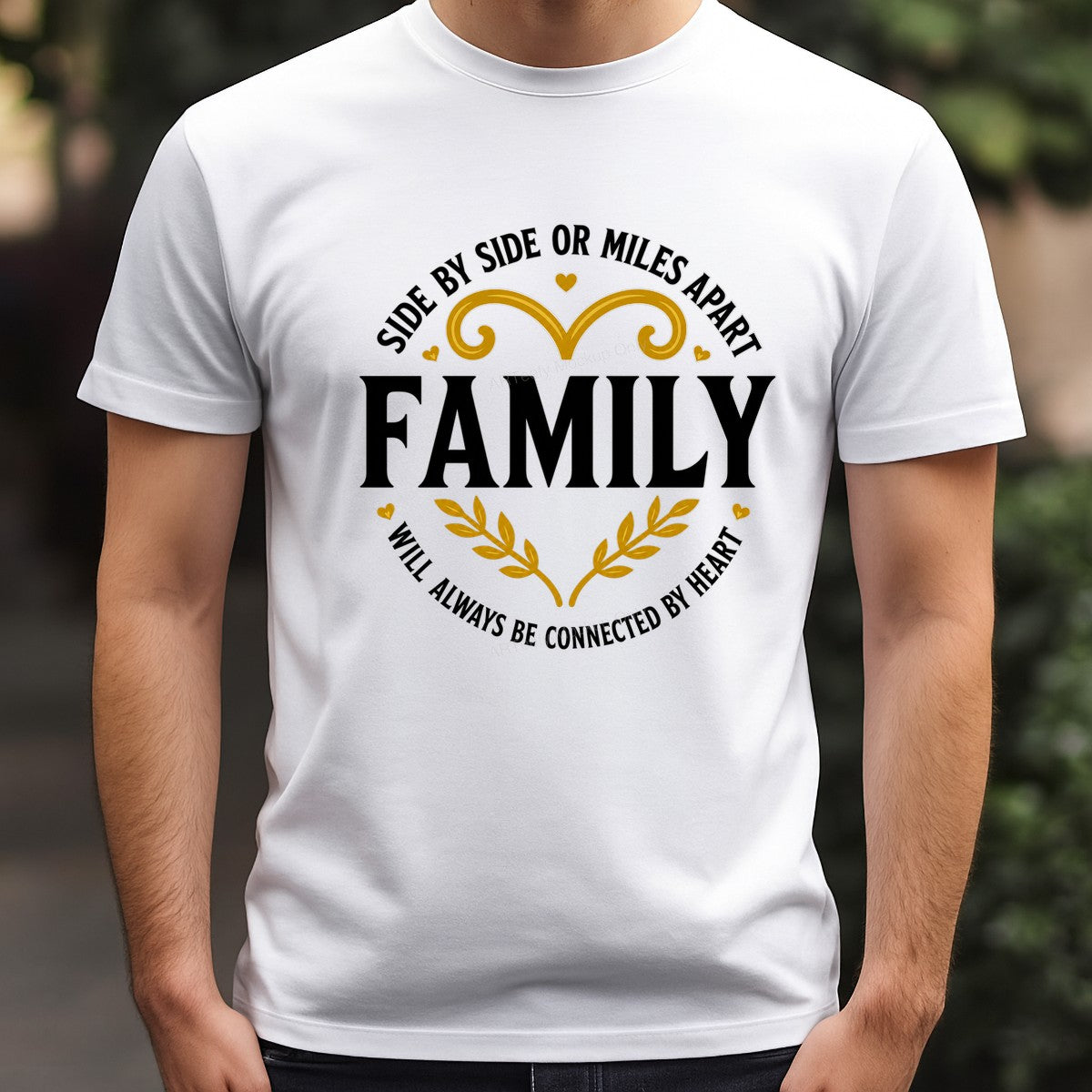 DTF Transfer Family Side By Side or Miles Apart Heart Quote Laurel Graphic for T Shirts Hoodies and Gifts - 3