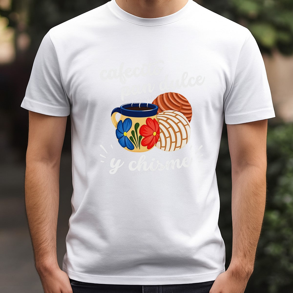 DTF Heat Transfer Cafecito Pan Dulce Y Chisme Mexican Coffee and Conchas Graphic for T Shirts Hoodies and Tote Bags - 3