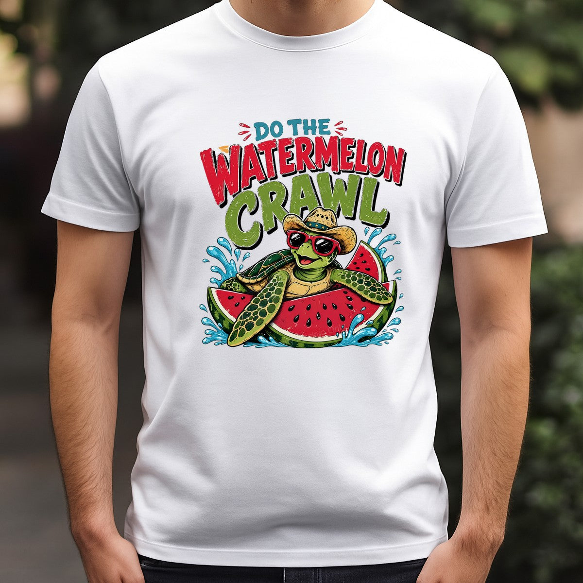 DTF Heat Transfer Do The Watermelon Crawl Turtle on Watermelon Graphic for T Shirts Hoodies and Summer Party Apparel - 3