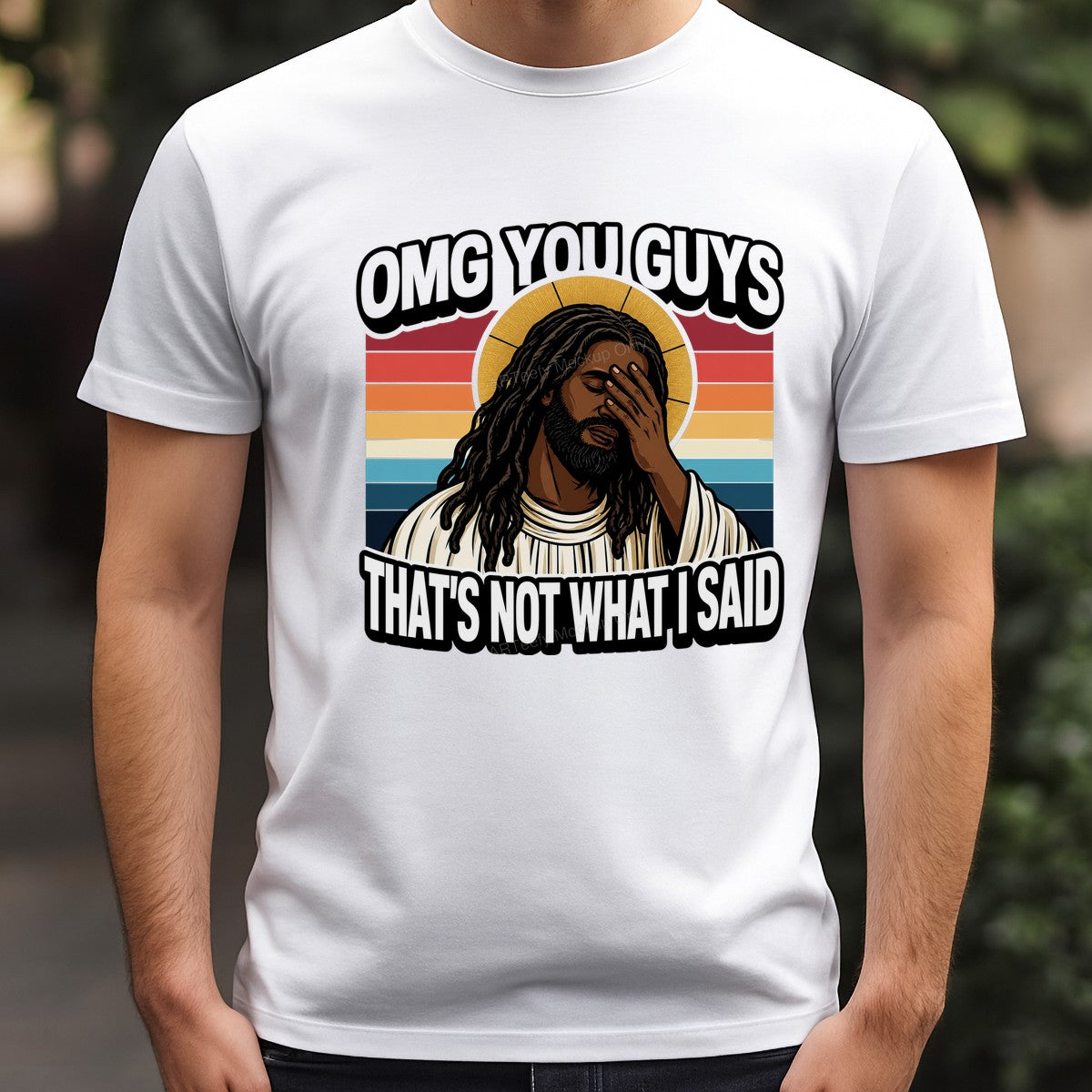 Christian Heat Transfer “OMG You Guys That’s Not What I Said” Retro Sunset Graphic for T Shirts Hoodies and Christian Apparel - 3