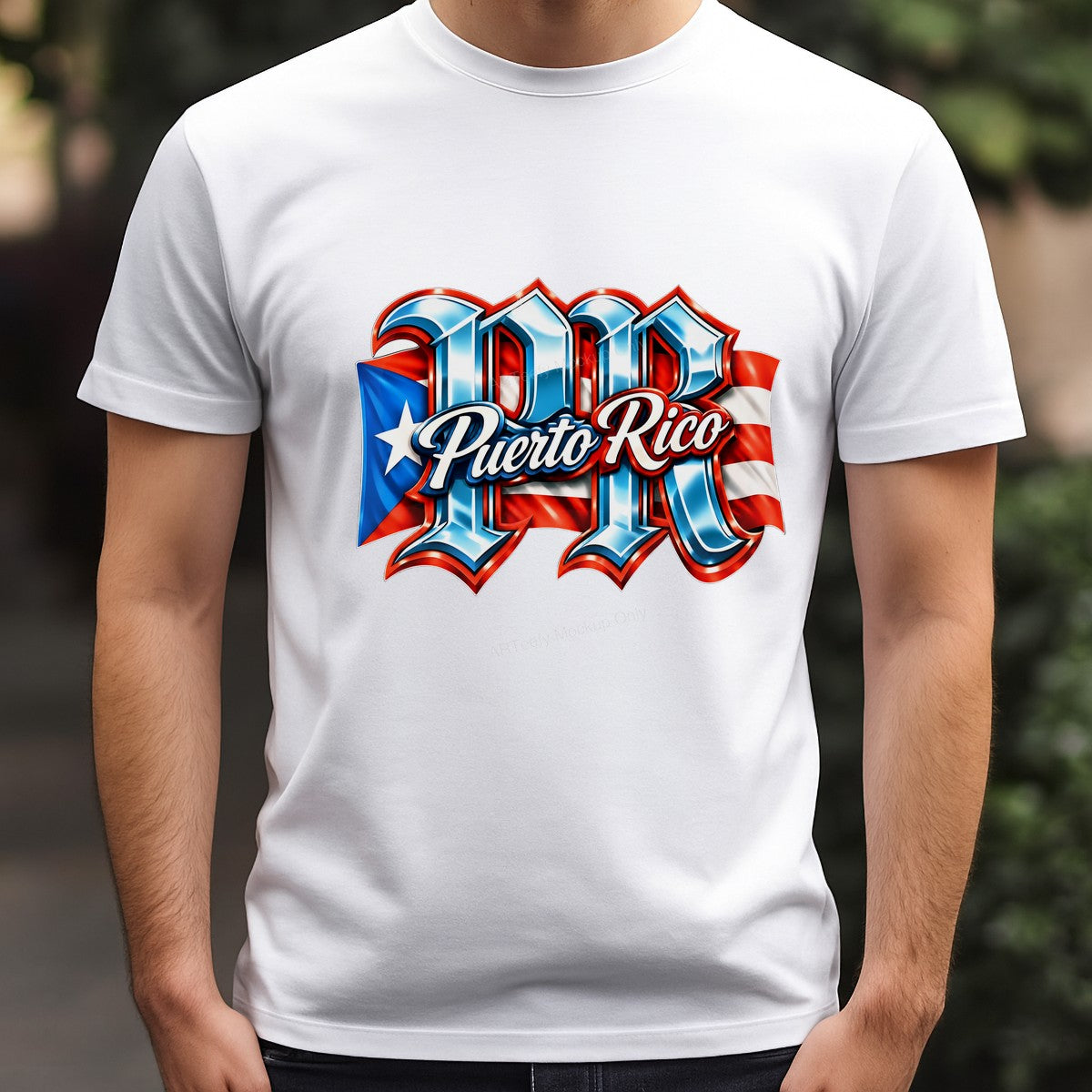 DTF Heat Transfer Puerto Rico Flag PR Lettering Graphic for T Shirts Hoodies and Tote Bags - 3