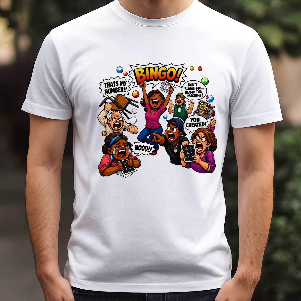 Funny Graphic Transfer Bingo Cartoon Chaos Quote Design for T Shirts Hoodies and Game Night Apparel - 3