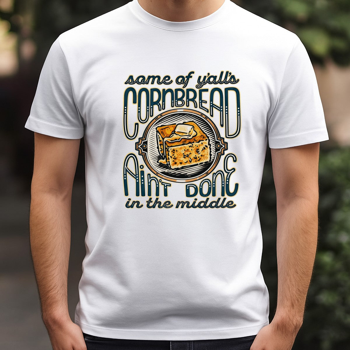 Funny Graphic Transfer Some Of Y’all’s Cornbread Ain’t Done Quote Retro Cornbread Art for T Shirts Hoodies and Aprons - 3