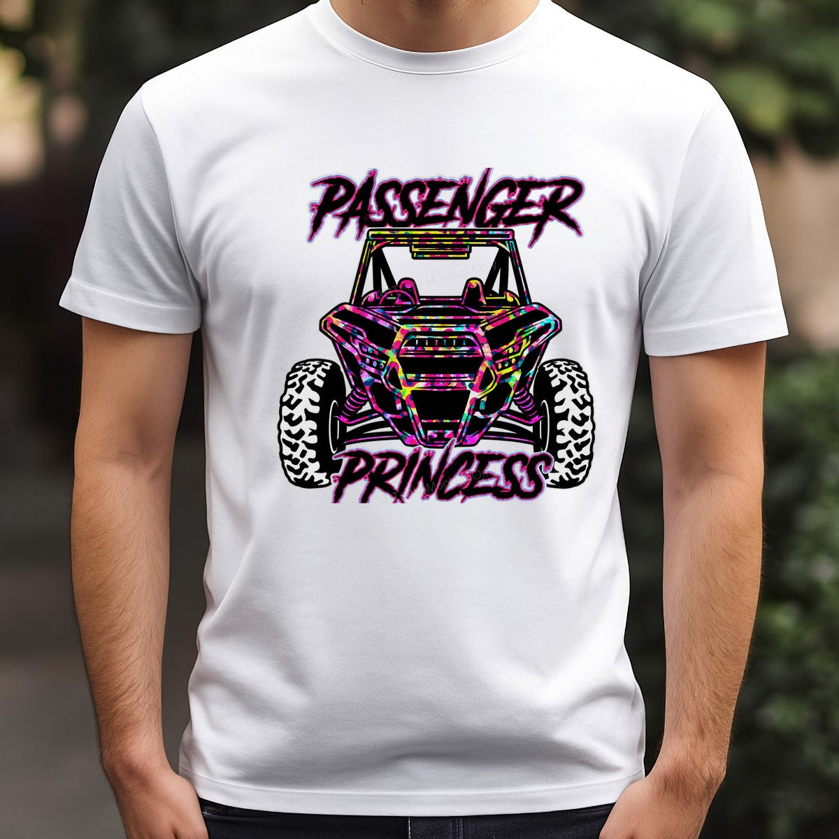 DTF Heat Transfer Passenger Princess ATV Neon Leopard Graphic for T Shirts Hoodies and Racing Apparel - 3