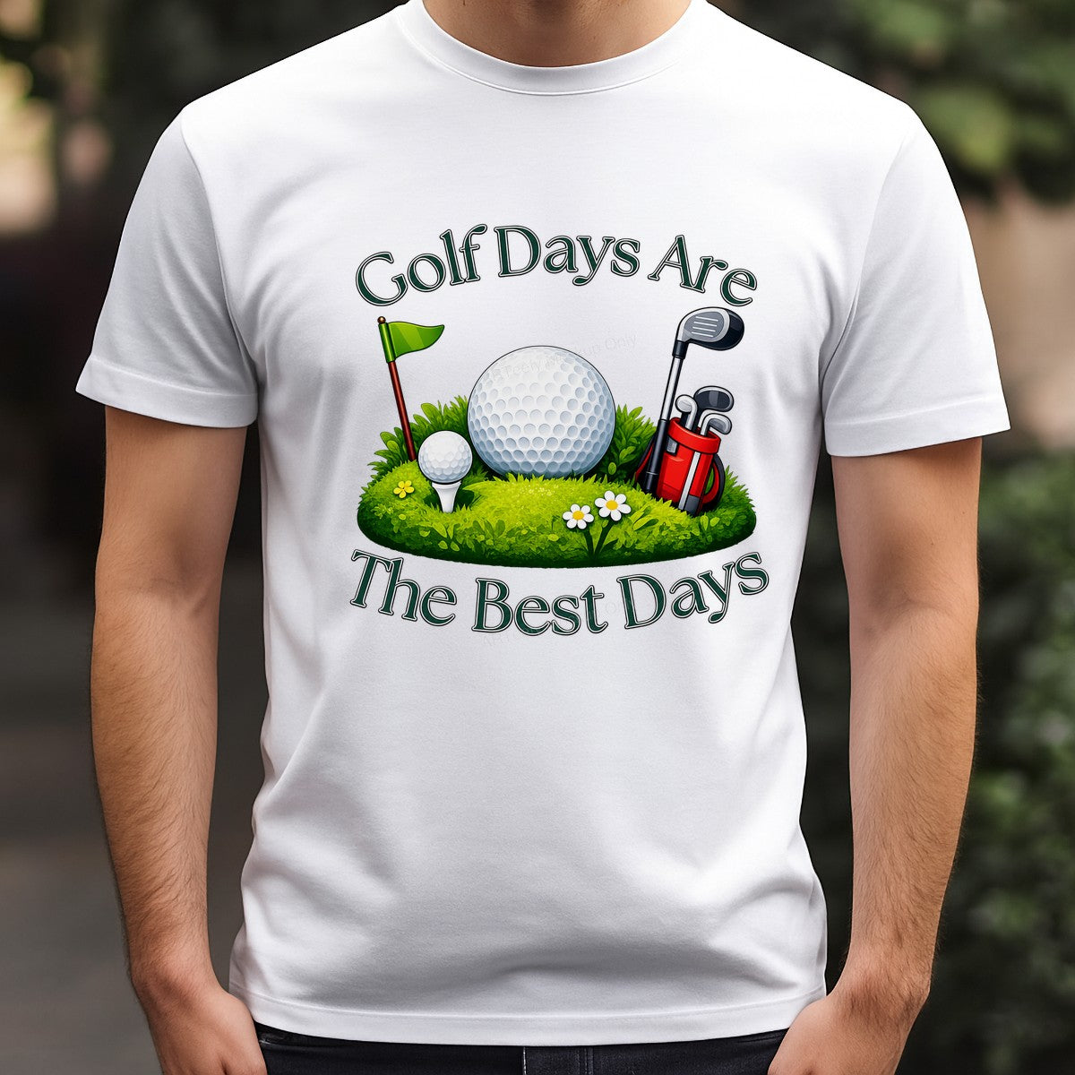 DTF Transfer Golf Days Are The Best Days Quote with Golf Ball and Clubs Graphic for T Shirts Hoodies and Gifts - 3