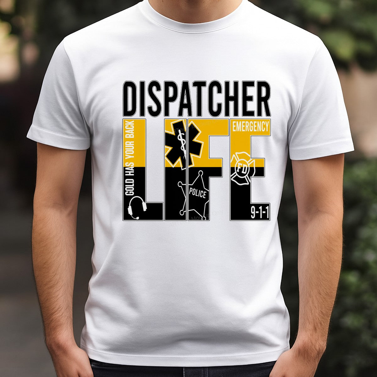 DTF Heat Transfer Dispatcher Life 911 Emergency Services Graphic for T Shirts Hoodies and Work Apparel - 3