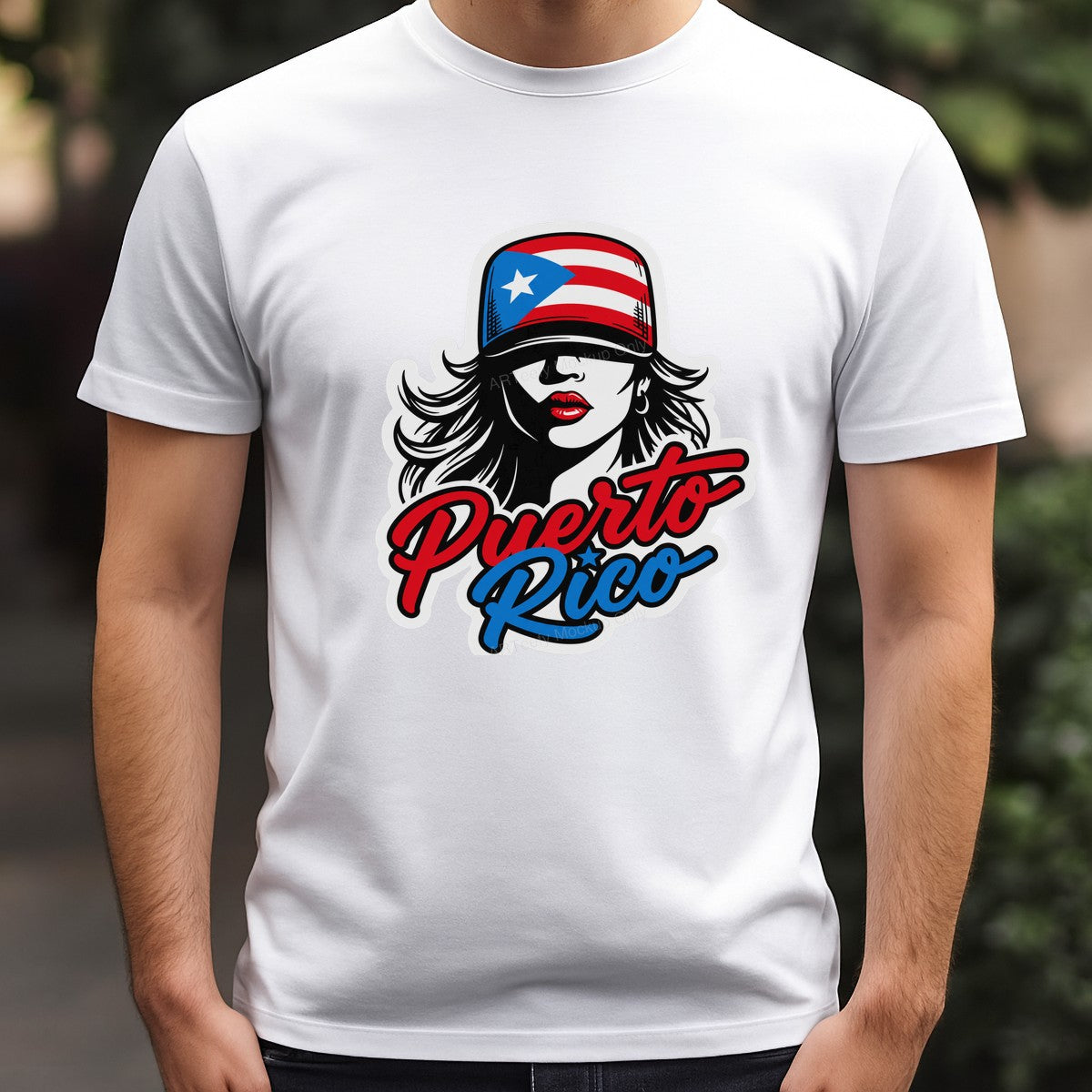DTF Transfer Puerto Rico Flag Hat Retro Script Graphic for T Shirts Hoodies and Tote Bags - 3