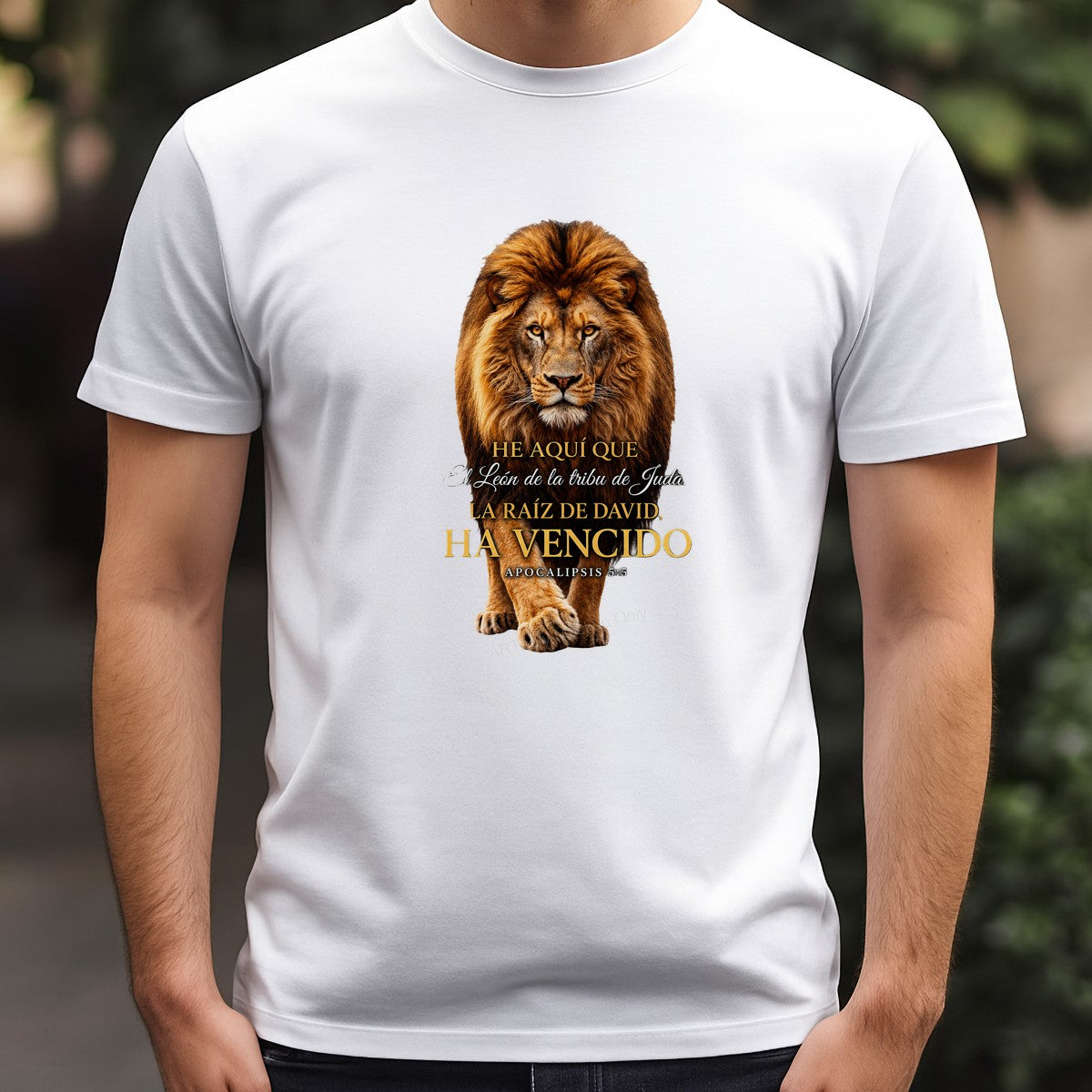 Christian Heat Transfer Lion of Judah Spanish Bible Verse Graphic for T Shirts Hoodies and Christian Apparel - 3