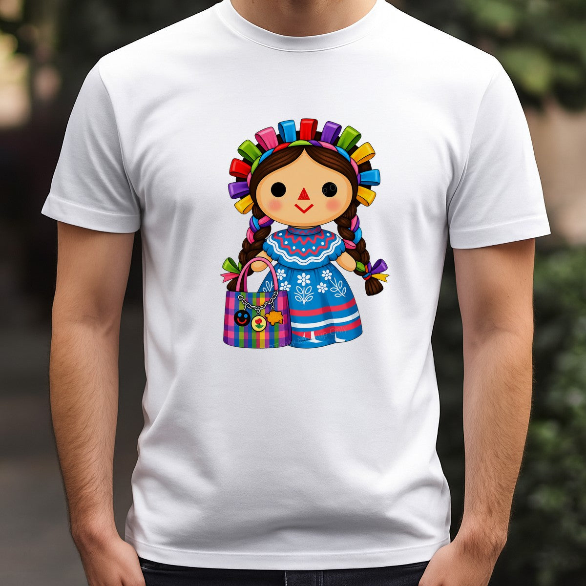 DTF Transfer Cute Mexican Doll in Traditional Dress Colorful Graphic for T Shirts Hoodies and Tote Bags - 3