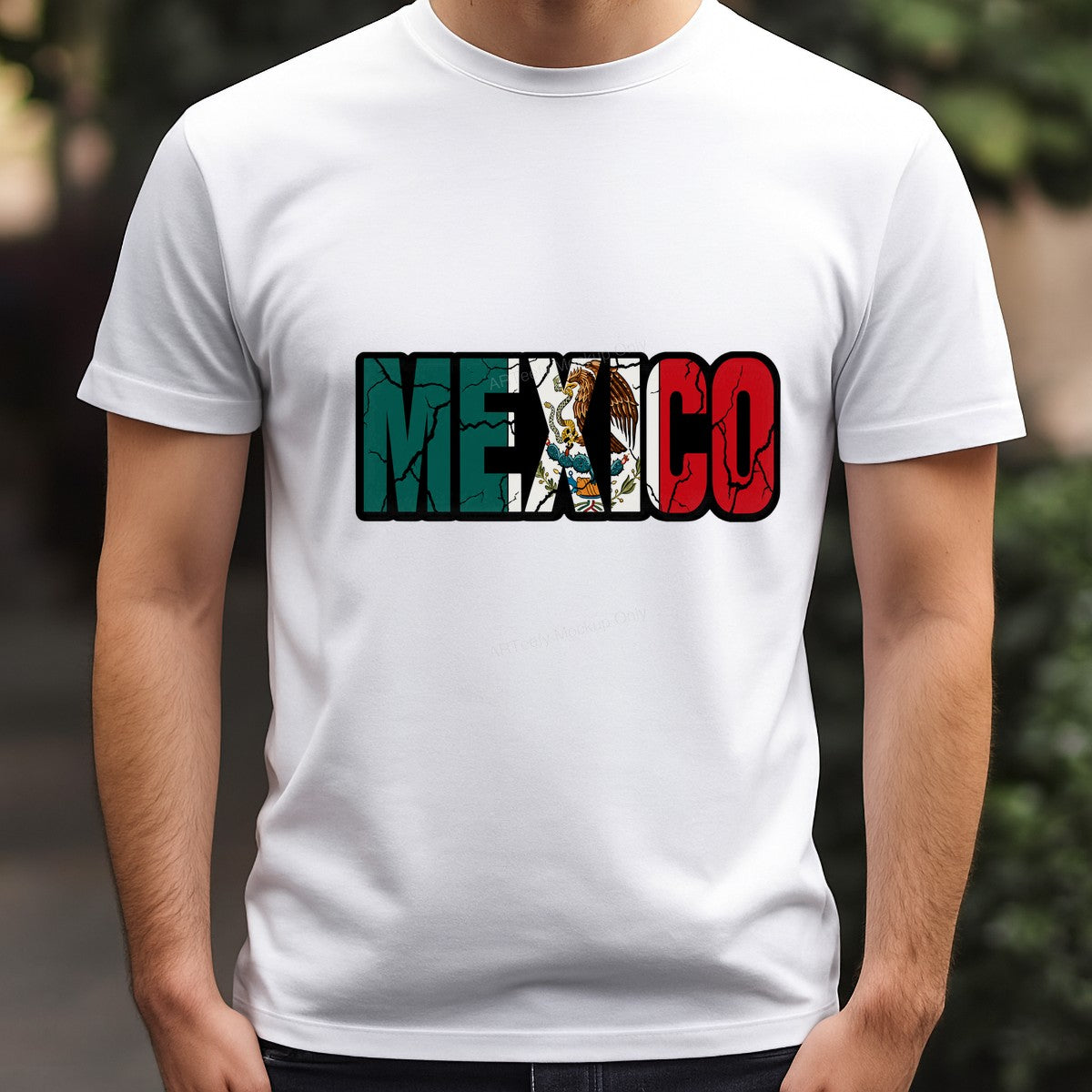 DTF Transfer Mexico Flag Eagle Cracked Lettering Graphic for T Shirts Hoodies and Tote Bags - 3