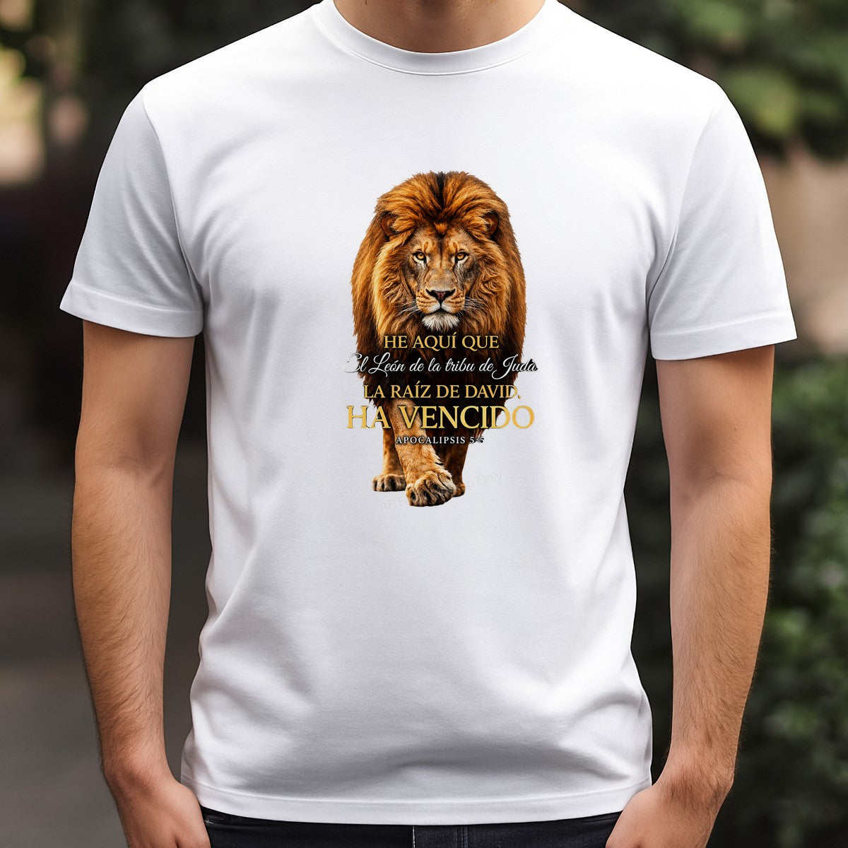 Christian Heat Transfer Lion of Judah Spanish Bible Verse Graphic for T Shirts Hoodies and Christian Apparel - 3
