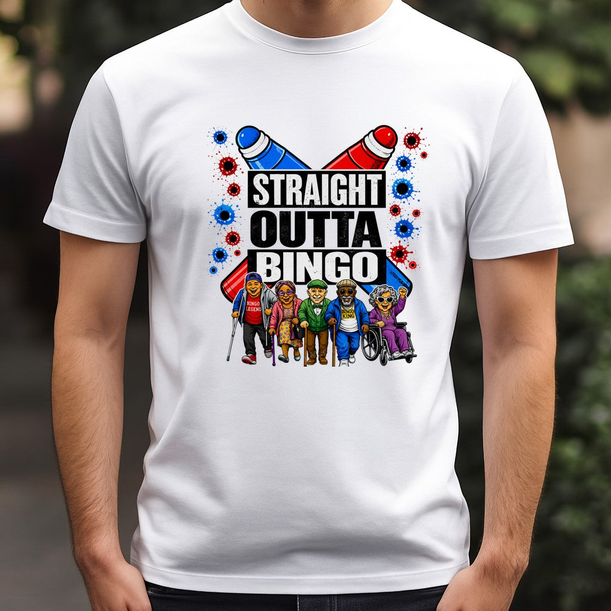 Funny Graphic Transfer Straight Outta Bingo Senior Cartoon Design for T Shirts Hoodies and Gifts - 3