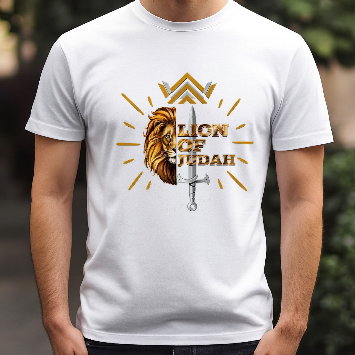 Christian Heat Transfer Lion of Judah Lion and Sword Graphic for T Shirts Hoodies and Christian Apparel - 3