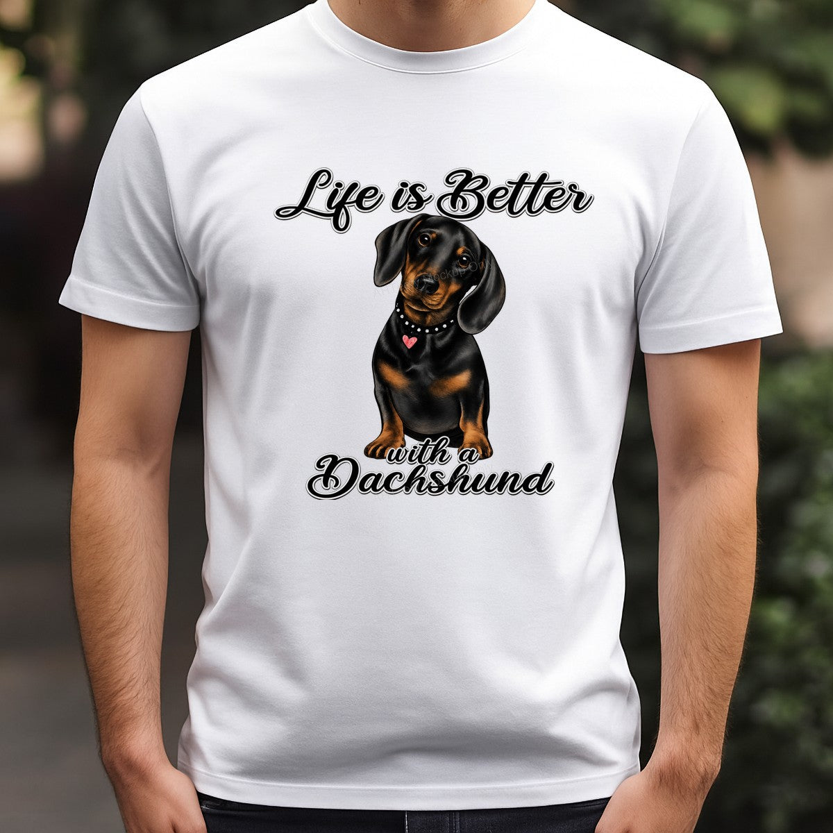 DTF Heat Transfer Life Is Better With a Dachshund Cute Dog Graphic for T Shirts Hoodies and Gifts - 3