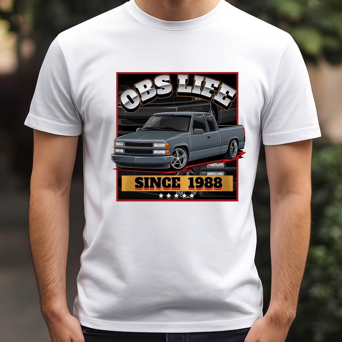 DTF Transfer OBS Life Since 1988 Pickup Truck Graphic for T Shirts Hoodies and Garage Apparel - 3