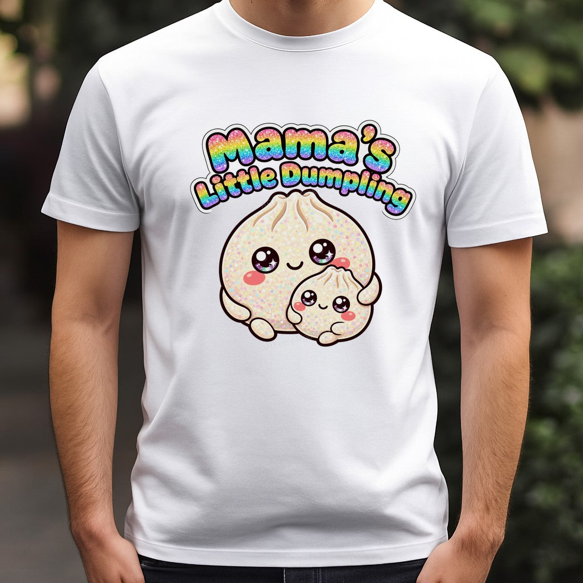 DTF Transfer Mama’s Little Dumpling Rainbow Glitter Kawaii Dumpling Graphic for T Shirts Hoodies and Gifts - 3