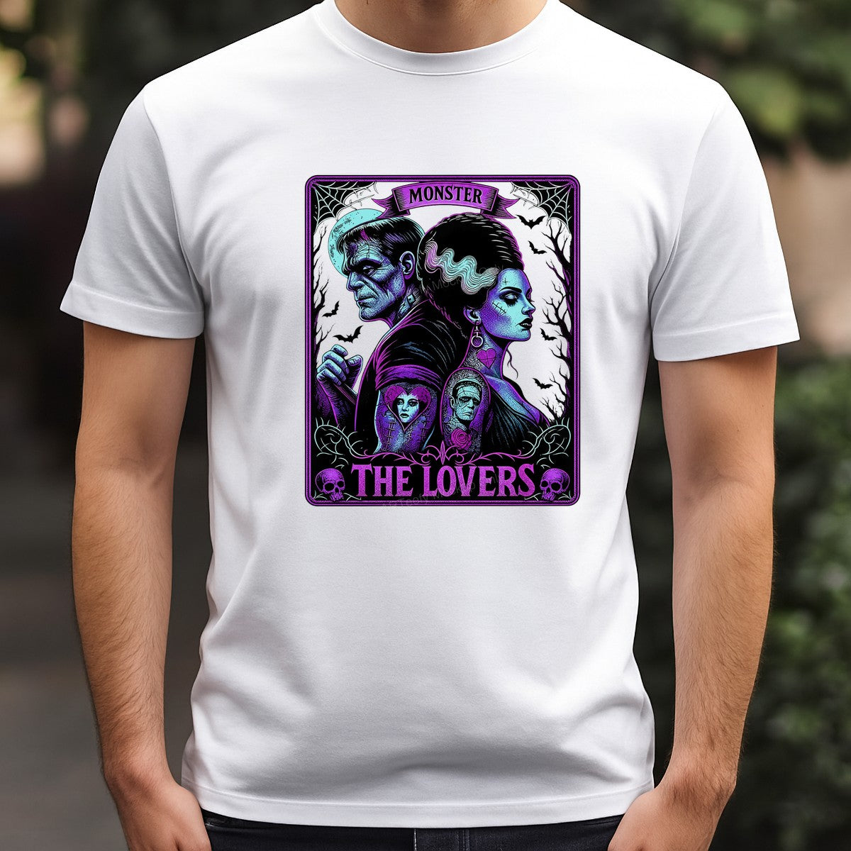 DTF Heat Transfer Monster The Lovers Gothic Horror Couple Graphic for T Shirts Hoodies and Halloween Apparel - 3