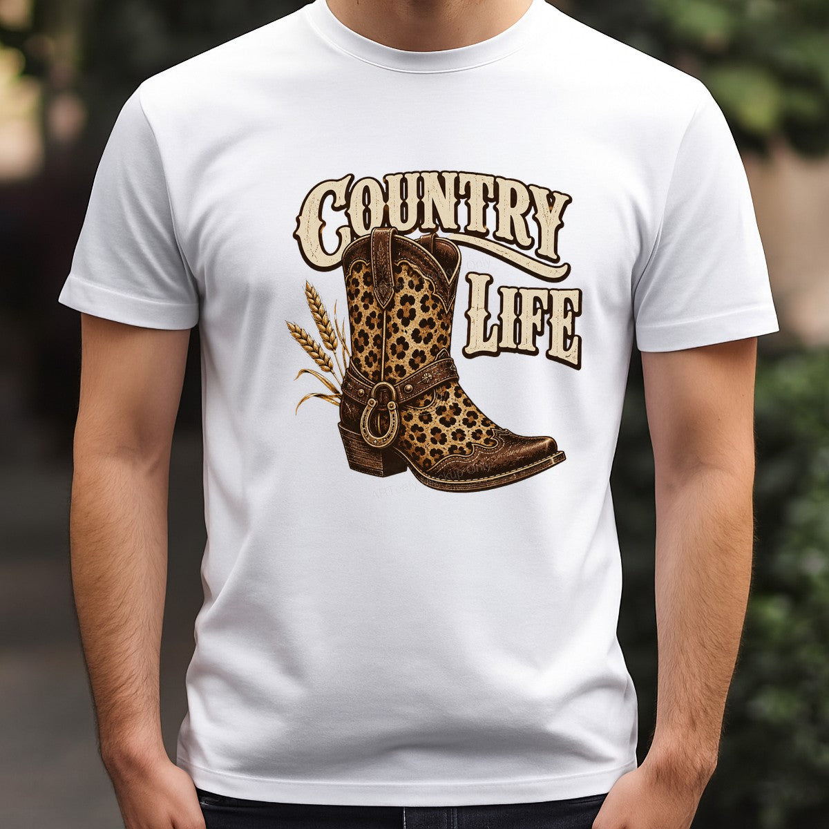 Western Heat Transfer Country Life Leopard Cowgirl Boot Graphic for T Shirts Hoodies and Tote Bags - 3
