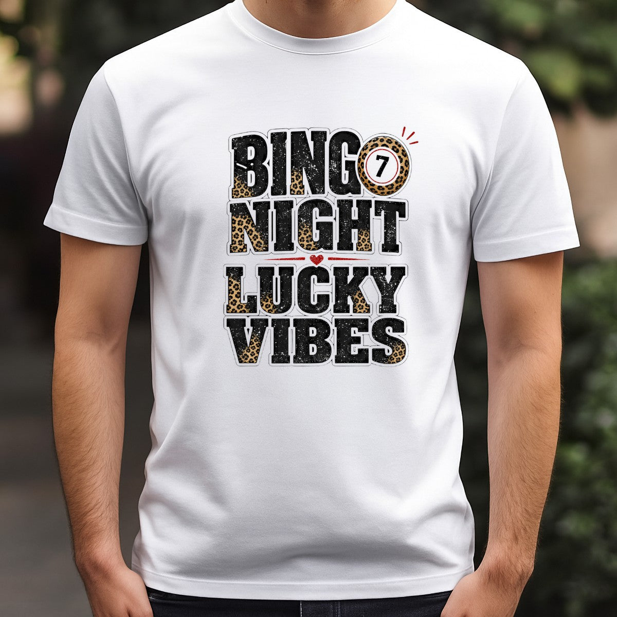DTF Heat Transfer Bingo Night Lucky Vibes Leopard Print Graphic for T Shirts Hoodies and Tote Bags - 3