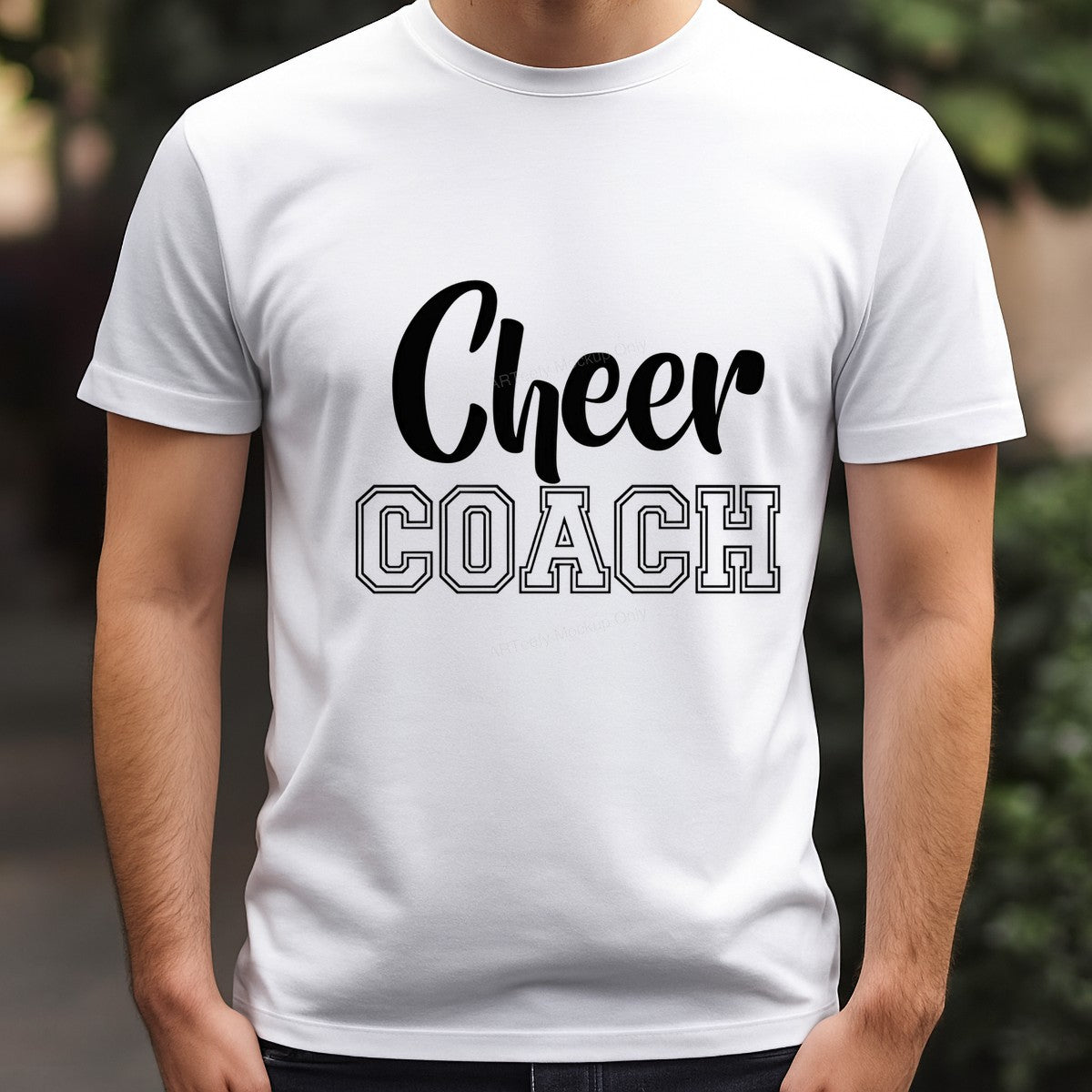 DTF Transfer Cheer Coach Script and Varsity Letter Graphic for T Shirts Hoodies and Tote Bags - 3