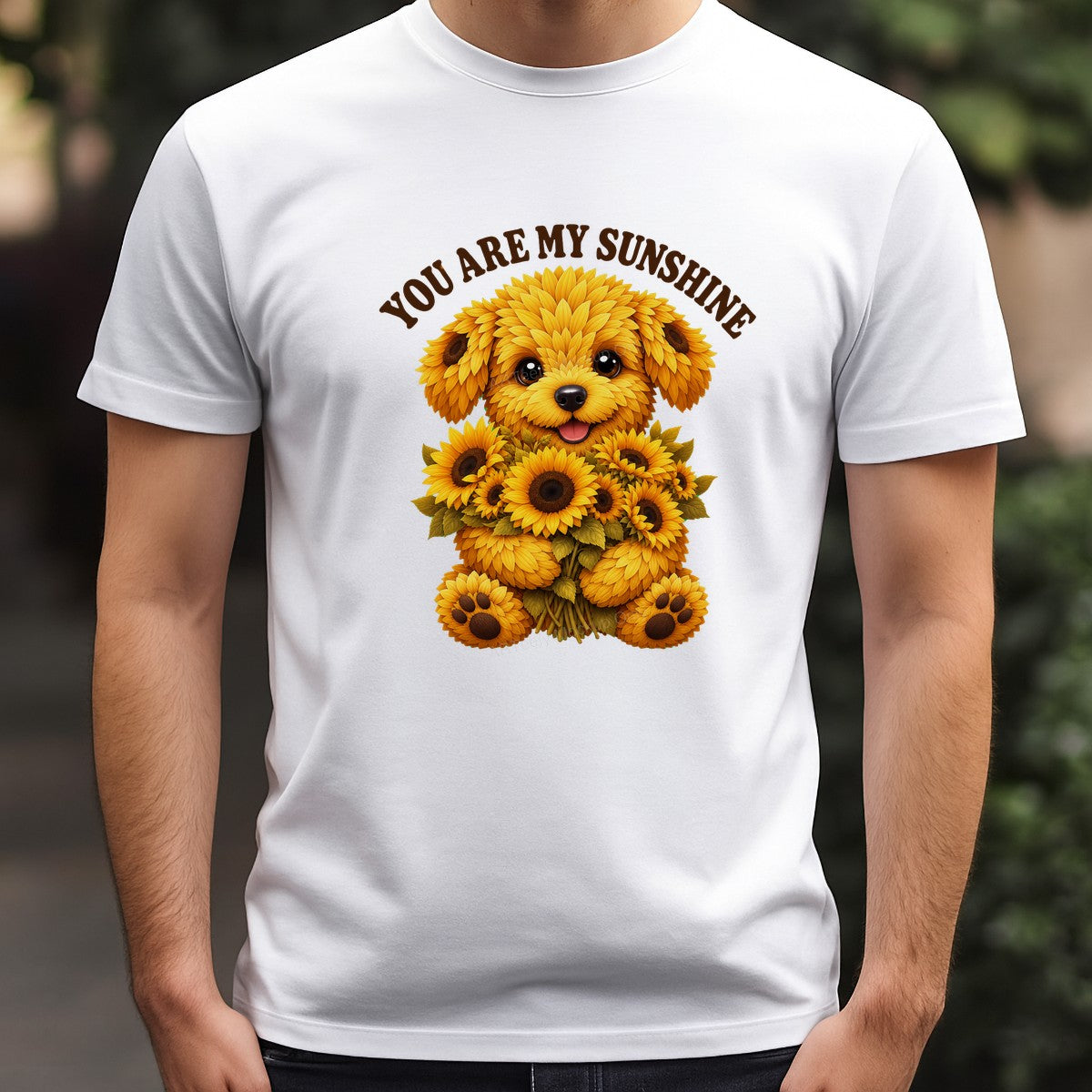 DTF Transfer You Are My Sunshine Sunflower Puppy Graphic for T Shirts Hoodies and Tote Bags - 3