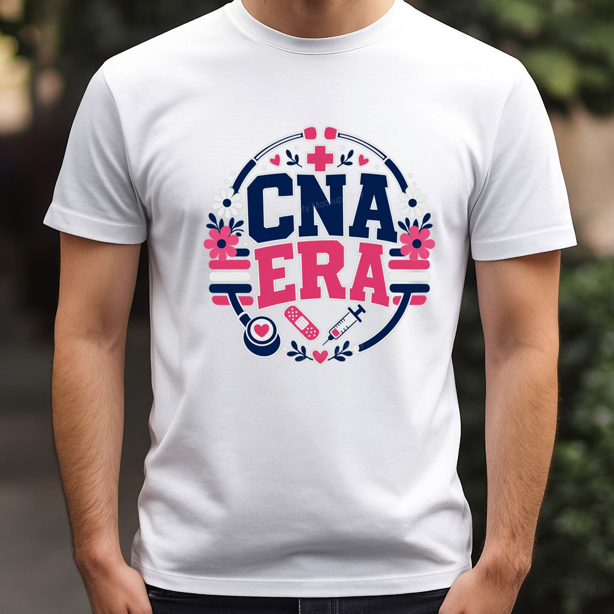 DTF Transfer CNA Era Nurse Stethoscope Floral Medical Graphic for T Shirts Hoodies and Tote Bags - 3