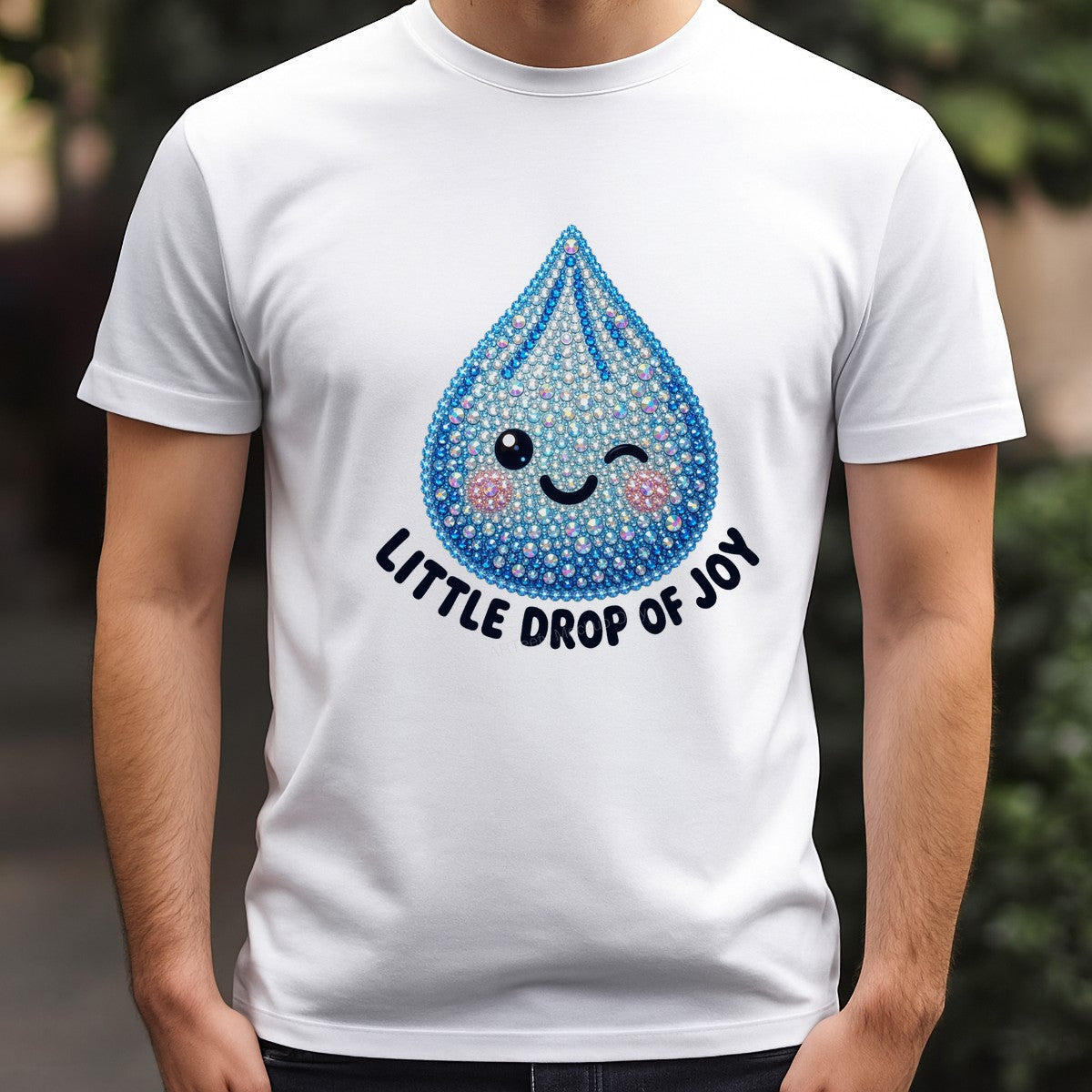 DTF Heat Transfer Little Drop of Joy Kawaii Rhinestone Water Drop Graphic for T Shirts Hoodies and Tote Bags - 3