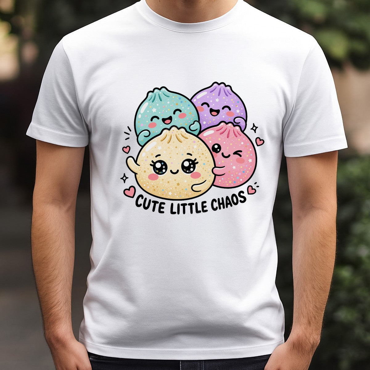 Funny Graphic Transfer Cute Little Chaos Dumpling Squad Pastel Kawaii Glitter Art for T Shirts Hoodies and Tote Bags - 3