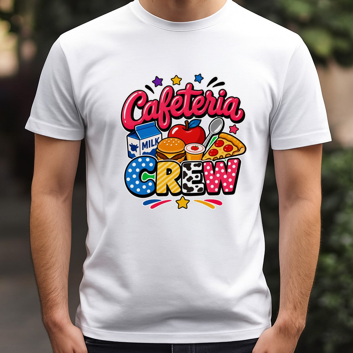 DTF Transfer Cafeteria Crew Lunch Food Cartoon Graphic for T Shirts Hoodies and Lunch Staff Apparel - 3