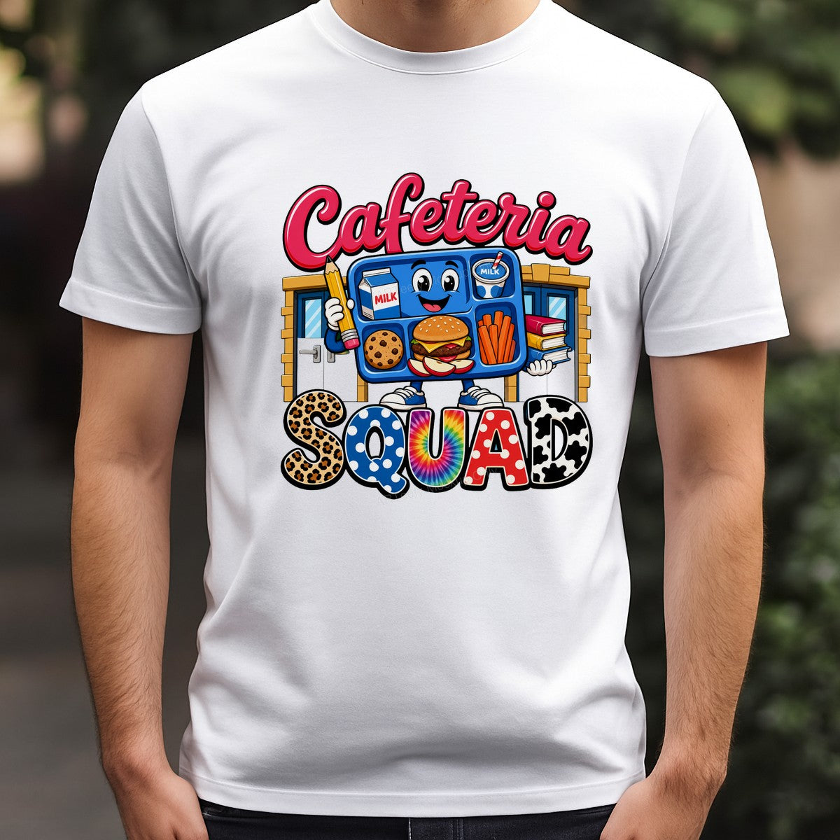 DTF Transfer Cafeteria Squad Lunch Tray Cartoon Graphic for T Shirts Hoodies and Tote Bags - 3