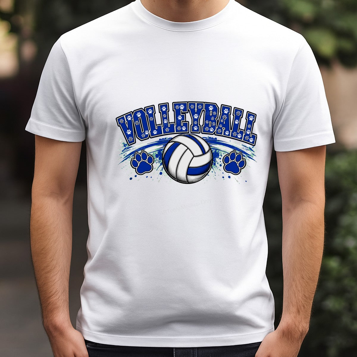 DTF Heat Transfer Volleyball Paw Print Team Graphic for T Shirts Hoodies and Sports Fan Apparel - 3